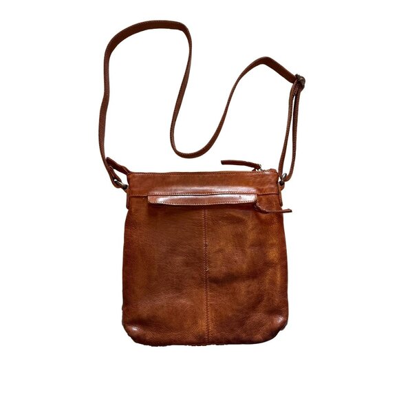 Vilenca Holland Chestnut Brown Woven Leather Crossbody Bag Boho Vintage Style - Picture 5 of 10